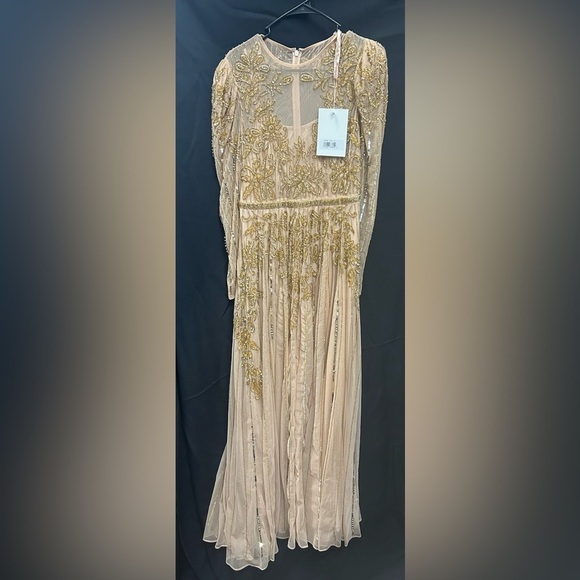 Mac Duggal 93638 NWT BEADED ILLUSION PUFF SLEEVE GOWN - Picture 5 of 9